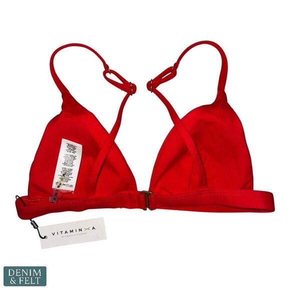 Vitamin A Red Bikini Set | BioSculpt Elena Bottom & Triangle Top Size Small NEW - Picture 3 of 7
